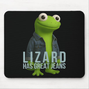 Lizard hat große Jeans Funny Retro Denim Meme Humo Mousepad