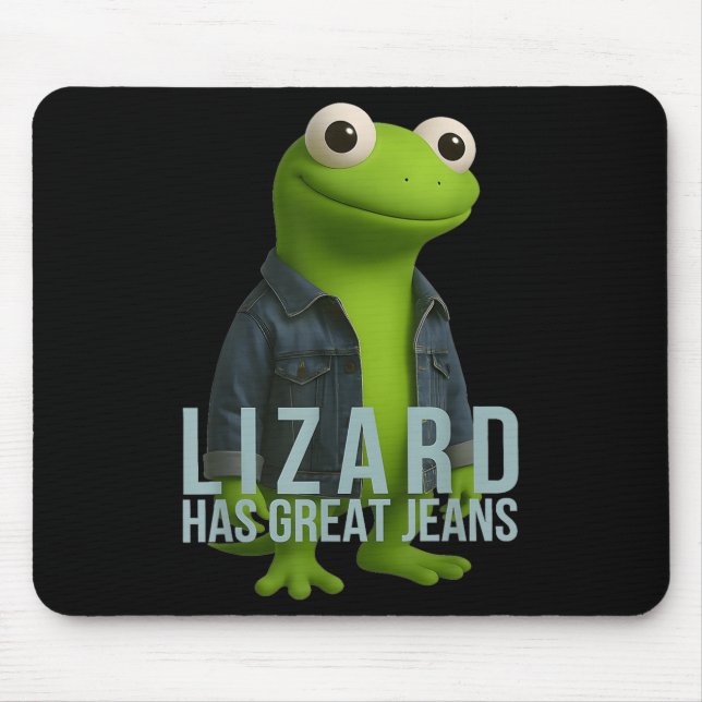 Lizard hat große Jeans Funny Retro Denim Meme Humo Mousepad (Vorne)