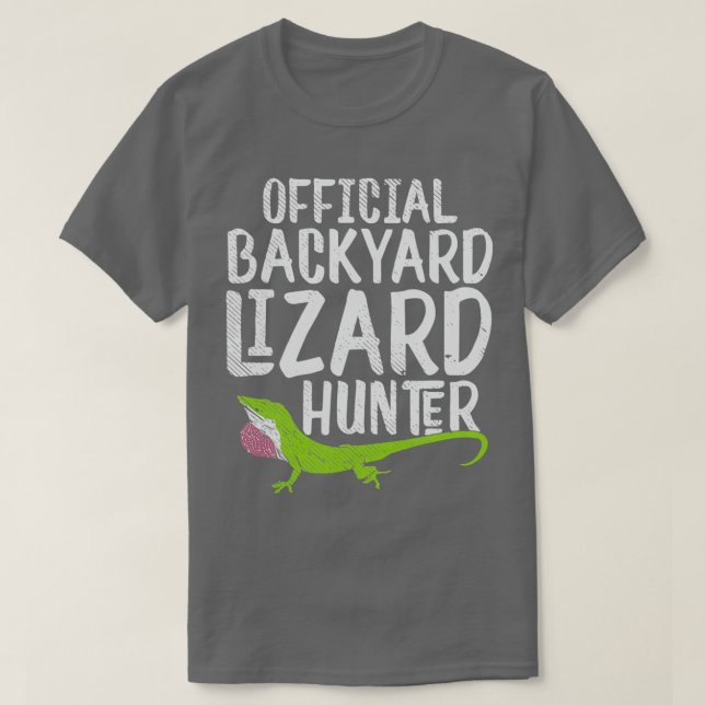 Lizard Hunter Reptile Fans oder Mensch T-Shirt (Design vorne)