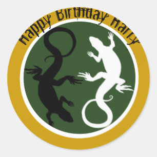 Lizard liebt Design Runder Aufkleber