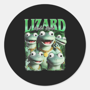 Lizard Lizard Lizard Funny Meme Lizard Bootleg Wei Runder Aufkleber