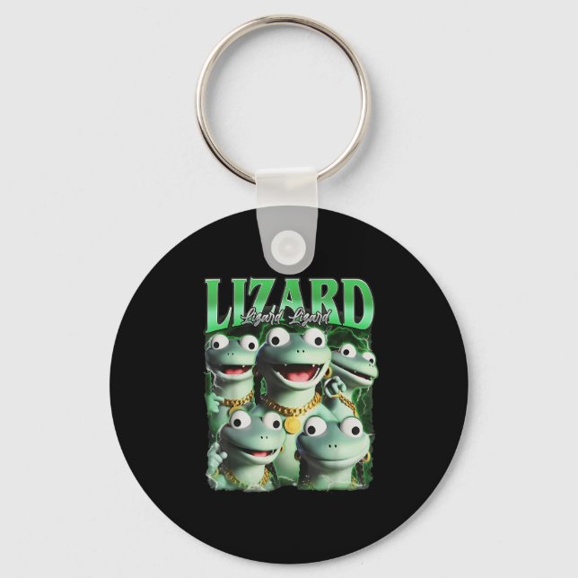 Lizard Lizard Lizard Funny Meme Lizard Bootleg Wei Schlüsselanhänger (Vorderseite)
