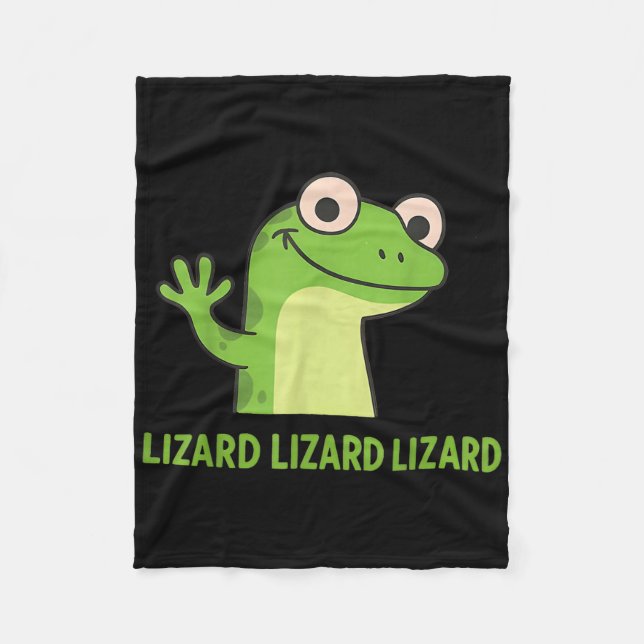 Lizard Lizard Lizard Funny Weirdcore Animal Meme G Fleecedecke (Vorderseite)
