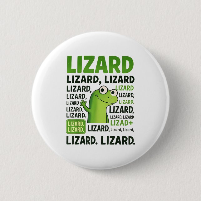 Lizard Lizard Lizard Shirt Funny Weirdcore Button (Vorderseite)