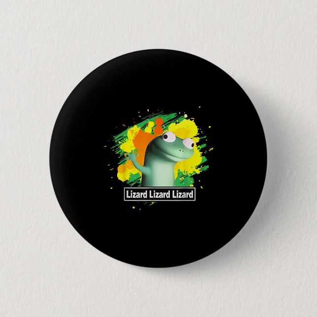 Lizard Lizard Lizard Shirt Funny Weirdcore Button (Vorderseite)