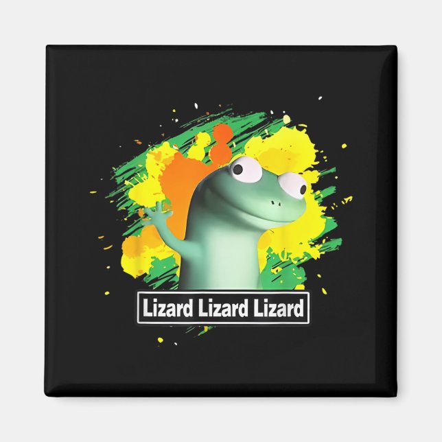 Lizard Lizard Lizard Shirt Funny Weirdcore Magnet (Vorne)