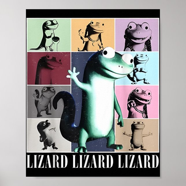 Lizard Lizard Meme Vintag Funny Poster (Vorne)