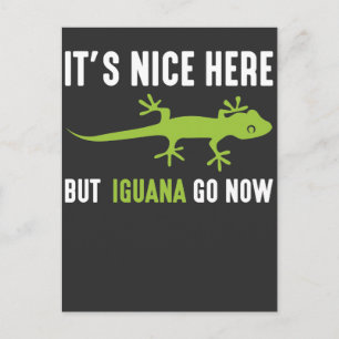 Lizard Lover Iguana Green Gecko Party Animal Puff Postkarte