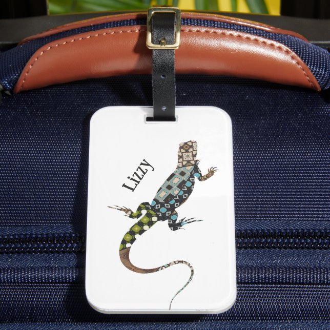 Lizard Luggage Tag Gepäckanhänger (Vorderseite Insitu 2)