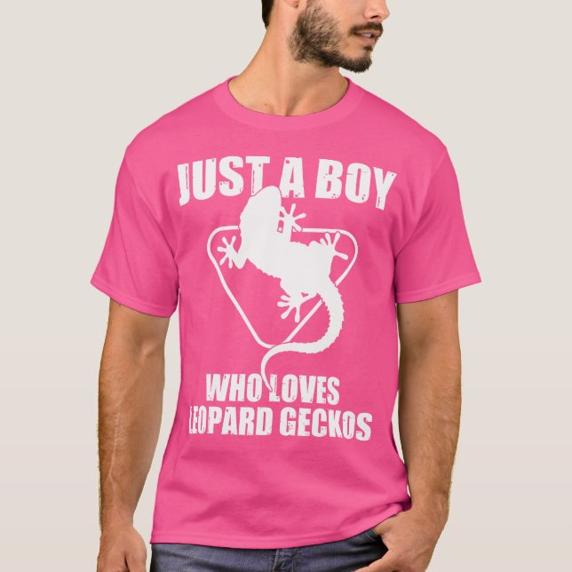 Lizard nur ein Junge, der Lieben Reptilien Leopard T-Shirt (Vorderseite)