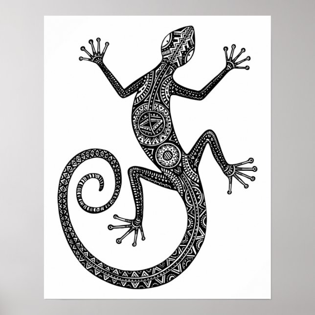Lizard oder Salamander Doodle 2 Poster (Vorne)