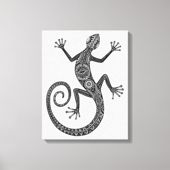 Lizard oder Salamander Doodle 6 Leinwanddruck (Vorderseite)
