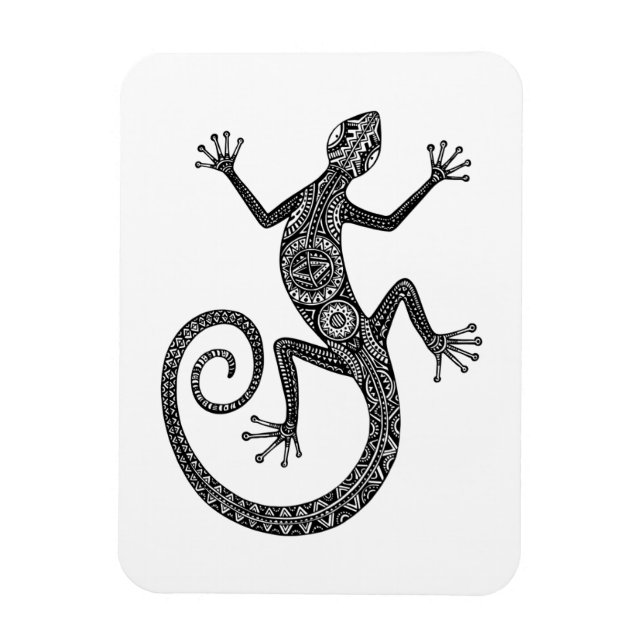 Lizard oder Salamander Doodle Magnet (Vertikal)