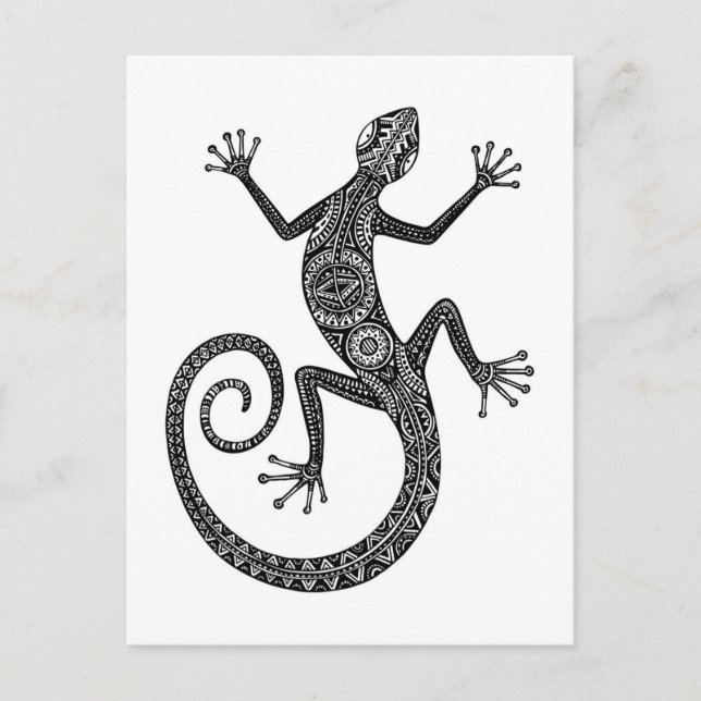 Lizard oder Salamander Doodle Postkarte (Vorderseite)