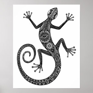Lizard Or Salamander Doodle 2 Poster