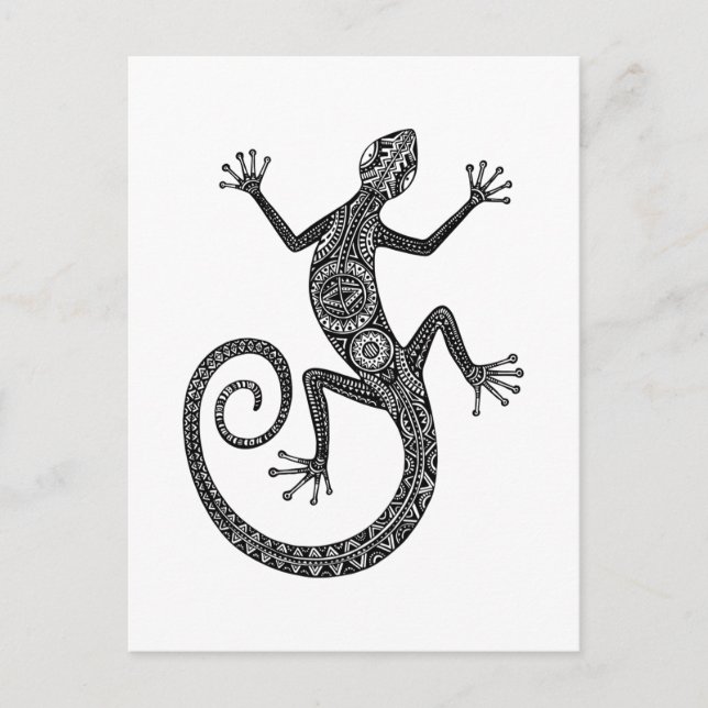 Lizard Or Salamander Doodle Postkarte (Vorderseite)