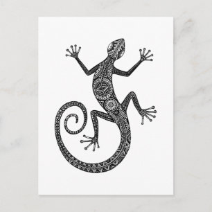 Lizard Or Salamander Doodle Postkarte
