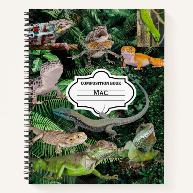 Lizard Personalisiert Spiral Notebook Notizbuch (Vorderseite)