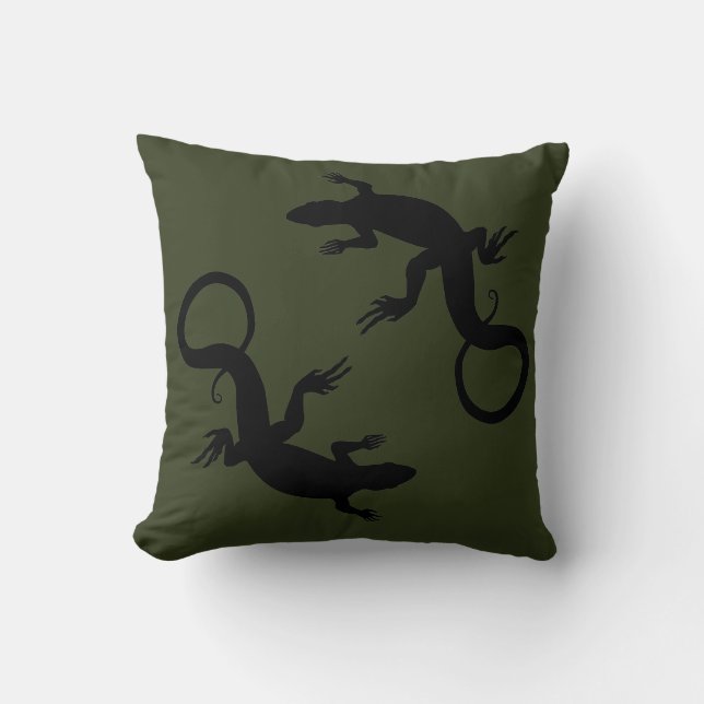 Lizard Pillows Reptile Art Pillows Lizard Dekorati Kissen (Vorderseite)