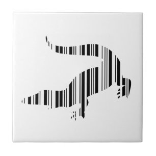 LIZARD REPTILE BAR CODE Crocodile Barcode Muster Fliese