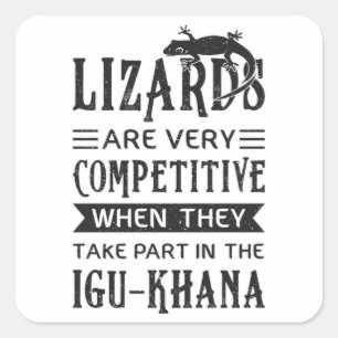Lizard Reptiles Reptile Gecko Animal Dragon Gift Quadratischer Aufkleber