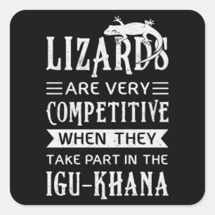 Lizard Reptiles Reptile Gecko Animal Funny Gift Quadratischer Aufkleber