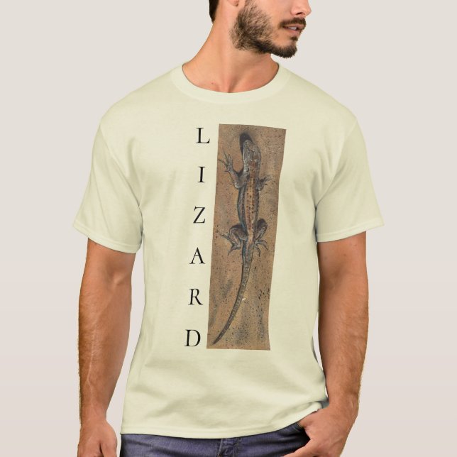Lizard Sand Tan Südwest Tierdesign T-Shirt (Vorderseite)