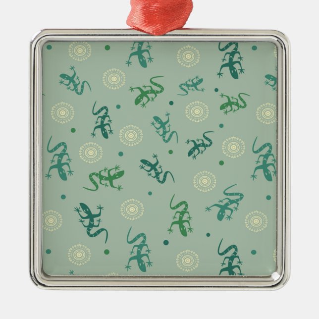 Lizard Silbernes Ornament (Vorne)