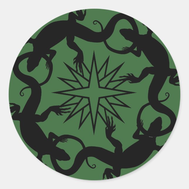 Lizard Stickers Cool Retro Reptile Art Sticker (Vorderseite)