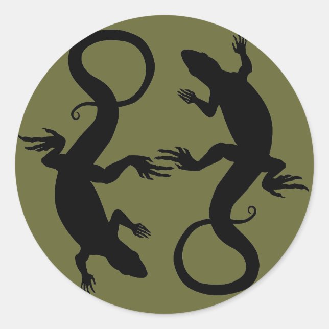 Lizard Stickers Cool Retro Reptile Art Sticker (Vorderseite)