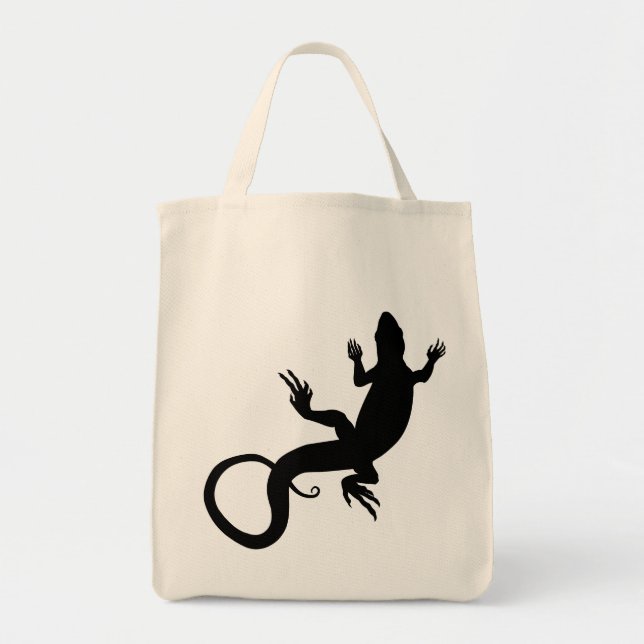 Lizard Tote Bag Bio Reptile Art Shopping Bag Tragetasche (Vorne)