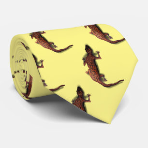 Lizard Wildlife Neck Tie Yellow Krawatte
