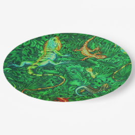 Lizards Batik Pappteller