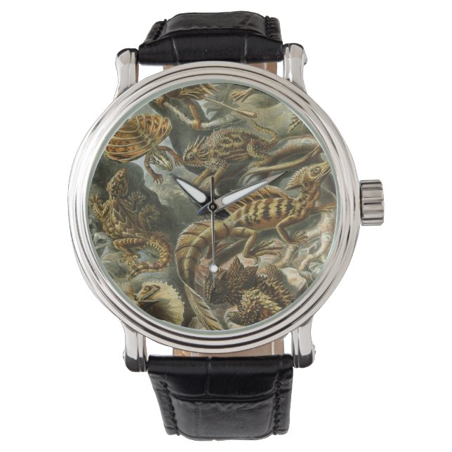 Lizards von Ernst Haeckel Vintag Lacertilia Animal Armbanduhr (Vorderseite)