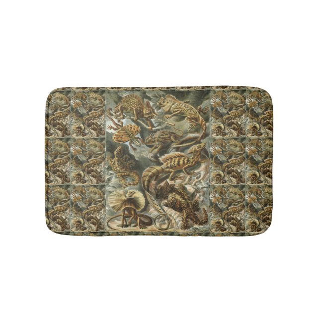 Lizards von Ernst Haeckel Vintag Lacertilia Animal Badematte (Vorderseite)