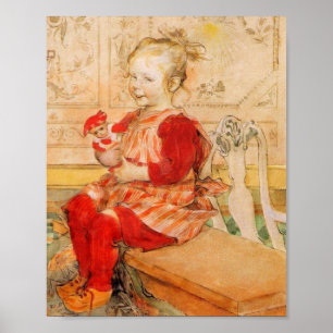 Lizbeth, das eine Puppe hält Poster