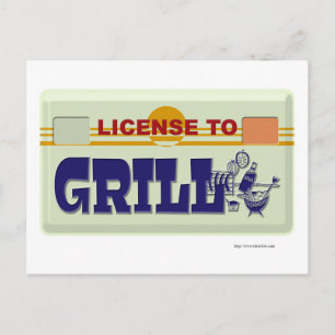Lizenz für den Grill Fun GRILLEN Style Slogan Postkarte