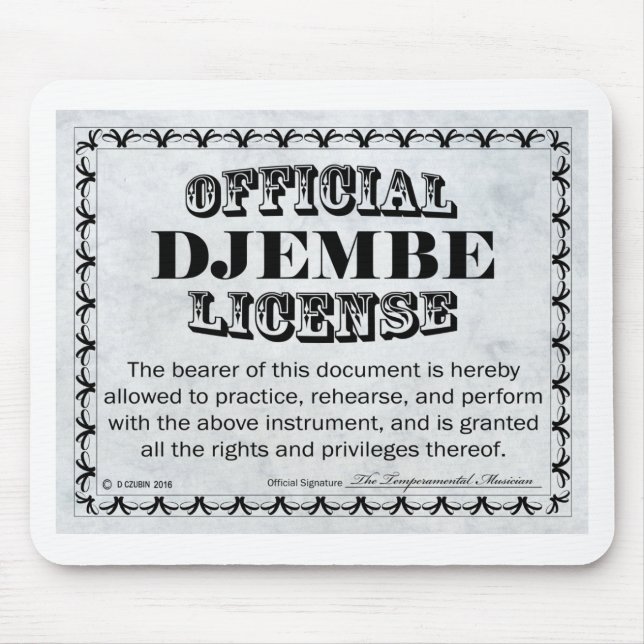 Lizenz für Djembe Mousepad (Vorne)