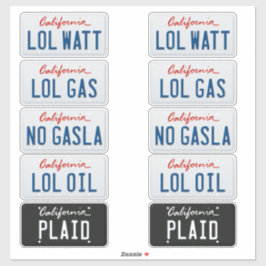 Lizenz-Teller California Set Aufkleber