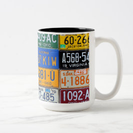 Lizenz-Teller von USA - bunte amerikanische Zweifarbige Tasse