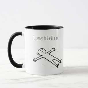 Lizenziert, nichts Lustiges zu tun Stockfigur Faul Tasse