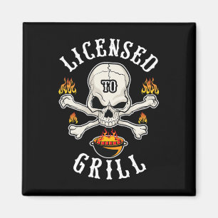 Lizenziert Zum Grillen Bbq-Geschenk Für Männer Zum Magnet