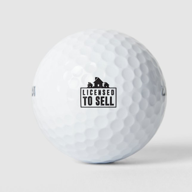 Lizenziert zum Verkauf von Real Anwesen Slogan Golfball (Vorderseite)