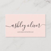 Lizenzierte Esthetician Pink Business Card