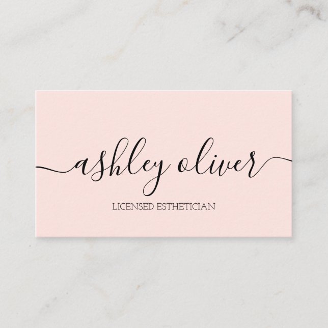 Lizenzierte Esthetician Pink Business Card Visitenkarte (Vorderseite)