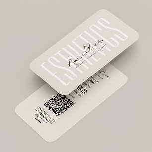 Lizenzierte Kosmetikerin Sand Minimal QR Code Visitenkarte