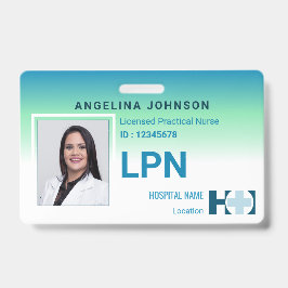 Lizenzierte Practice Nurse LPN Modern Blue Foto ID Ausweis