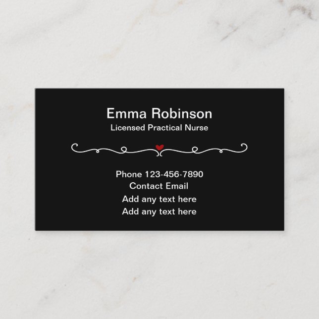 Lizenzierte Visitenkarten für medizinische Kranken Visitenkarte (Vorderseite)