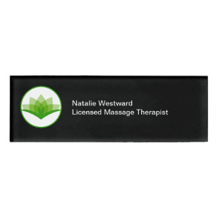 Lizenzierter Massagetherapeut Lotus Blume Theme Namenschild