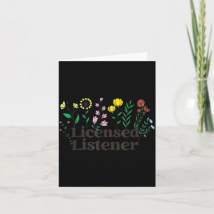 Lizenzierter Zuhörer Retro-Boho-Blumen-Berater Karte